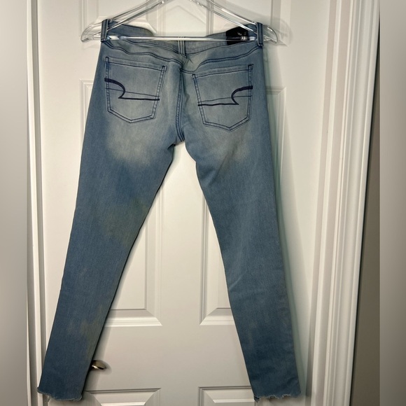 American Eagle Outfitters Women's Light Blue Super Low Jeggings Sz 6 - EUC - Picture 4 of 7